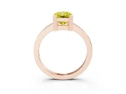 Fancy Yellow Radiant Cut Diamond Solitaire Ring Set in Rose gold with Prong Head and Smooth Polished Band