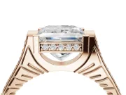 Princess Cut Vintage Cathedral Engagement Ring Setting | Carved Band | Rose Gold
