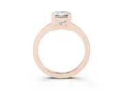 Princess Cut Diamond Solitaire Ring Set in Rose gold with Prong Head and Smooth Polished Band