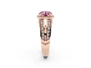 Round Halo Engagement Ring Setting for a Fancy Pink Lab-Grown Diamond | Split Shank | Rose Gold