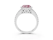 Heart-Shaped Pave Halo Engagement Ring Setting for a Fancy Pink Lab-Grown Diamond | White Gold