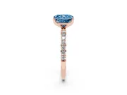 Radiant Cut Pave Engagement Ring Setting for a Fancy Blue Lab-Grown Diamond | Slim Band | Rose Gold