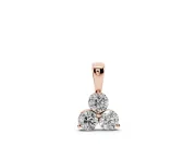 Round Lab-Grown Diamond Triangle Cluster Pendant Necklace | Shared Middle Prong | Rose Gold