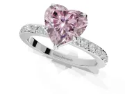 Heart-Shaped Pavé Engagement Ring Setting for a Fancy Pink Lab-Grown Diamond | Sterling Silver - Design NV-24928