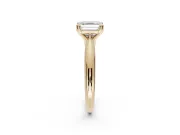 Princess Cut Tapered Solitaire Engagement Ring Setting | Double Claw Prongs | Yellow Gold