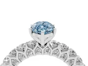 Marquise Shared Prong Engagement Ring Setting for a Fancy Blue Lab-Grown Diamond | Platinum