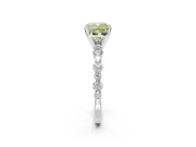 Cushion Cut Pavé Solitaire Engagement Ring Setting for a Fancy Yellow Lab-Grown Diamond | Alternating Accents | Platinum