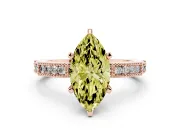 Marquise Vintage Pavé Engagement Ring Setting for a Fancy Yellow Lab-Grown Diamond | Rose Gold