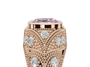 Asscher Cut Vintage Bezel Engagement Ring Setting for a Fancy Pink Lab-Grown Diamond | Rose Gold