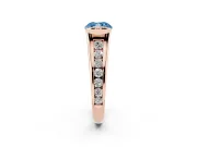 Cushion Cut Half Bezel Engagement Ring Setting for a Fancy Blue Lab-Grown Diamond | Rose Gold