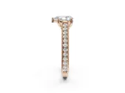 Pear-Shaped Vintage Engraved Pavé Engagement Ring Setting | Milgrain Edges | Rose Gold