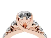 Marquise Graduated Engagement Ring Setting for a Black Center | Rose Gold