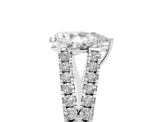 Pear-Shaped Graduated Pave Split Shank Engagement Ring Setting | V Split Shoulders | Platinum