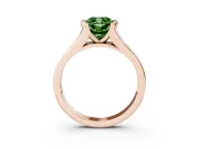 Cushion Cut Half Bezel Engagement Ring Setting for a Fancy Green Lab-Grown Diamond | Rose Gold