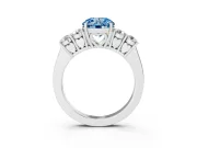 Round Close Set Five Stone Engagement Ring Setting for a Fancy Blue Lab-Grown Diamond | Platinum