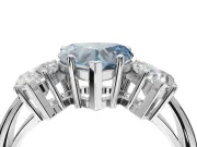 Heart-Shaped Three Stone Engagement Ring Setting for a Fancy Blue Lab-Grown Diamond | Plain Band | White Gold