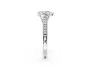 Pear-Shaped Cathedral Solitaire Engagement Ring Setting | Channel Set Band | White Gold