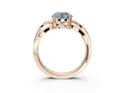 Round Bypass Solitaire Engagement Ring Setting for a Fancy Blue Lab-Grown Diamond | Pavé and Plain Strands | Rose Gold
