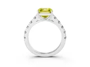 Asscher Cut Engagement Ring Setting for a Fancy Yellow Lab-Grown Diamond | Sterling Silver - Design NV-24643