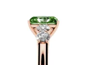 Radiant Cut 5 Stone Engagement Ring Setting for a Fancy Green Lab-Grown Diamond | Rose Gold