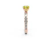 Cushion Cut Channel Set Engagement Ring Setting for a Fancy Yellow Lab-Grown Diamond | Rose Gold
