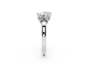 Oval Three Stone Engagement Ring Setting | Double Claw Head | Platinum