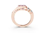 Heart-Shaped Bezel Bypass Engagement Ring Setting for a Fancy Pink Lab-Grown Diamond | Rose Gold