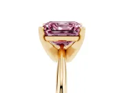 Asscher Cut Engagement Ring Setting for a Fancy Pink Lab-Grown Diamond | Yellow Gold