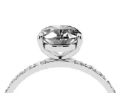 Oval Pave Solitaire Engagement Ring Setting | Platinum