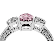 Pear-Shaped Engagement Ring Setting for a Fancy Pink Lab-Grown Diamond | Sterling Silver - Design NV-24907