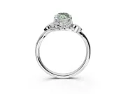 Marquise Bypass Solitaire Engagement Ring Setting for a Fancy Green Lab-Grown Diamond | White Gold