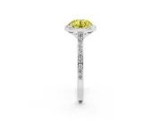 Round Halo Engagement Ring Setting for a Fancy Yellow Lab-Grown Diamond | White Gold - Design NV-24729