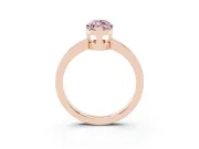 Fancy Pink Marquise Cut Diamond Solitaire Ring Set in Rose gold with Prong Head and Smooth Polished Band