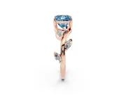 Princess Cut Twisted Vine Engagement Ring Setting for a Fancy Blue Lab-Grown Diamond | Rose Gold