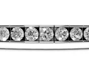 Round Lab-Grown Diamond Channel Set Tennis Bracelet | Square Links | White Gold