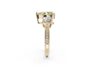 Pear-Shaped Three Stone Engagement Ring Setting for a Fancy Yellow Lab-Grown Diamond | Tapered Pave Band | Yellow Gold