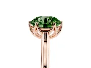 Round Cathedral Solitaire Engagement Ring Setting for a Fancy Green Lab-Grown Diamond | Tulip Gallery | Rose Gold