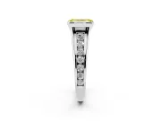 Emerald Cut Half Bezel Engagement Ring Setting for a Fancy Yellow Lab-Grown Diamond | Platinum