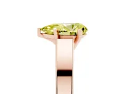 Fancy Yellow Pear Cut Diamond Solitaire Engagement Ring Set in Rose gold with Prong Setting and Tapered Band