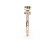 Round Pavé Solitaire Engagement Ring Setting for a Fancy Green Lab-Grown Diamond | Crossover Gallery | Rose Gold