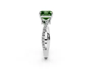 Asscher Cut Twist Engagement Ring Setting for a Fancy Green Lab-Grown Diamond | White Gold