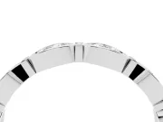 Marquise Diamond Smooth Bezel Eternity Band Set in Silver with Full Circle of Stones