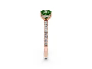 Cushion Cut Hidden Halo Engagement Ring Setting for a Fancy Green Lab-Grown Diamond | Rose Gold