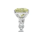 Radiant Cut Graduated Side Stone Engagement Ring Setting for a Fancy Yellow Lab-Grown Diamond | White Gold