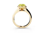 Round Knife-Edge Halo Engagement Ring Setting for a Fancy Yellow Lab-Grown Diamond | Yellow Gold