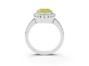 Heart-Shaped Halo Engagement Ring Setting for a Fancy Yellow Lab-Grown Diamond | Sterling Silver - Design NV-24788