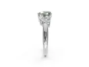 Heart-Shaped Three Stone Engagement Ring Setting for a Fancy Green Lab-Grown Diamond | Plain Band | White Gold