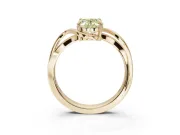 Oval Bypass Solitaire Engagement Ring Setting for a Fancy Yellow Lab-Grown Diamond | Pavé Strands | Yellow Gold