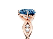 Heart-Shaped Twisted Infinity Engagement Ring Setting for a Fancy Blue Lab-Grown Diamond | Rose Gold