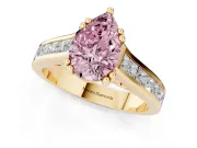 Pear-Shaped Channel Engagement Ring Setting for a Fancy Pink Lab-Grown Diamond | Yellow Gold - Design NV-24671